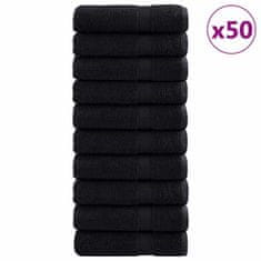Vidaxl 600 gsm brisače za goste SOLUND 50 pcs Črna 50 x 100 cm Bombaž