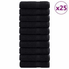 Vidaxl 600 gsm brisače za goste SOLUND 25 pcs Črna 70 x 140 cm Bombaž