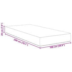Vidaxl Modra žepna vzmetnica Srednja 100x200x20 cm Tkanina