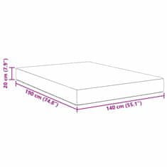 Vidaxl Vzmetnica z vzmetnico krema 140 x 190 cm blago