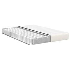 Vidaxl Vzmetnica z vzmetnico krema 140 x 190 cm blago