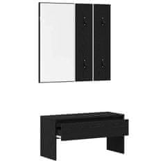 Vidaxl Komplet pohištva za hodnik 4 pcs Črni hrast 80 x 30.5 x 40 cm