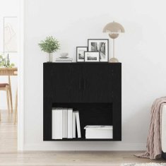 Vidaxl Omarica na steni Črni hrast 80 x 33 x 80 cm Konstruiran les