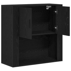 Vidaxl Omarica na steni Črni hrast 80 x 33 x 80 cm Konstruiran les