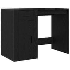 Vidaxl Miza s predalom Črna Orehovina 100 x 49 x 75 cm Konstruiran les