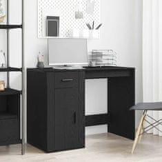 Vidaxl Miza s predalom Črna Orehovina 100 x 49 x 75 cm Konstruiran les