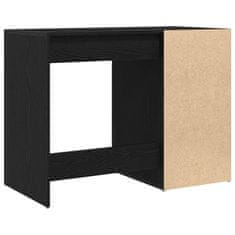 Vidaxl Miza s predalom Črna Orehovina 100 x 49 x 75 cm Konstruiran les