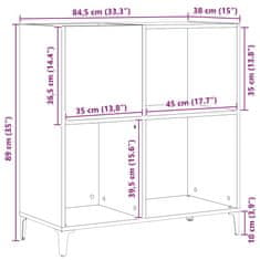 Vidaxl Oprema za shranjevanje Black Oak 84,5x38x89 cm Inženirski les