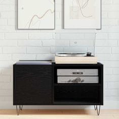 Vidaxl Omara za plošče Črni hrast 85 x 38 x 48 cm Konstruiran les