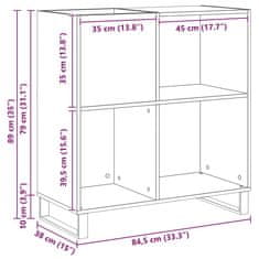 Vidaxl Omara za plošče artisan hrast 85 x 38 x 89 cm Konstruiran les