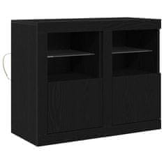 Vidaxl Stranska omara 2 pcs Črni hrast 41 x 37 x 67 cm Konstruiran les
