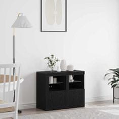 Vidaxl Stranska omara 2 pcs Črni hrast 41 x 37 x 67 cm Konstruiran les