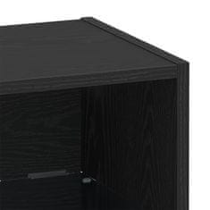 Vidaxl Ležeča polica 2 pcs Črna 40 x 28.5 x 40 cm Konstruiran les