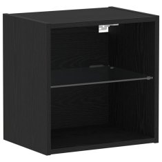 Vidaxl Ležeča polica 2 pcs Črna 40 x 28.5 x 40 cm Konstruiran les