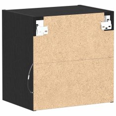 Vidaxl Ležeča polica s polico Črna 40 x 28.5 x 40 cm Konstruiran les