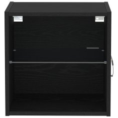 Vidaxl Ležeča polica s polico Črna 40 x 28.5 x 40 cm Konstruiran les