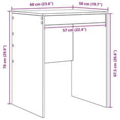 Vidaxl Miza artisan hrast 60 x 50 x 76 cm Konstruiran les