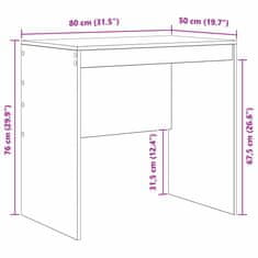 Vidaxl Miza sonoma hrast 80 x 50 x 76 cm Konstruiran les