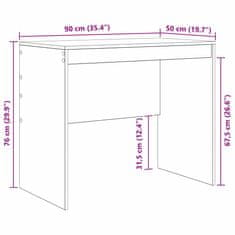 Vidaxl Miza sonoma hrast 90 x 50 x 76 cm Konstruiran les