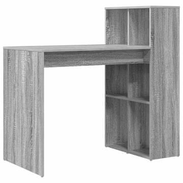 Vidaxl Miza s polico Siva Sonoma 108 x 55 x 103.5 cm Konstruiran les