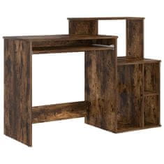 Vidaxl Miza s shrambnim prostorom Dimljeni hrast 120.5 x 44 x 88.5 cm