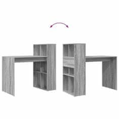 Vidaxl Miza s polico Siva Sonoma 108 x 55 x 103.5 cm Konstruiran les