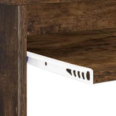 Vidaxl Miza s shrambnim prostorom Dimljeni hrast 120.5 x 44 x 88.5 cm