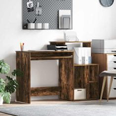 Vidaxl Miza s shrambnim prostorom Dimljeni hrast 120.5 x 44 x 88.5 cm