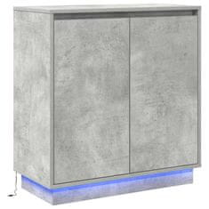 Vidaxl Stranska omarica z LED lučmi Betonsko siva 71 x 34,5 x 75 cm