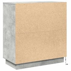 Vidaxl Stranska omarica z LED lučmi Betonsko siva 71 x 34,5 x 75 cm