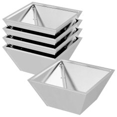 Vidaxl Vrtnarski krožnik 5 pcs srebrna 35 x 35 x 15 cm Nerjaveče jeklo