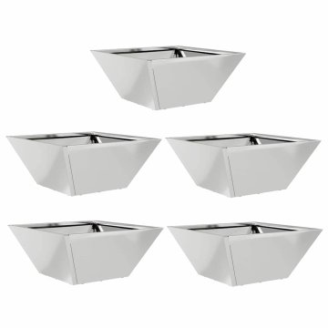 Vidaxl Vrtnarski krožnik 5 pcs srebrna 35 x 35 x 15 cm Pocinkano jeklo