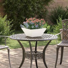 Vidaxl Vrtnarski krožnik 5 pcs Bela 35 x 35 x 15 cm Jeklo