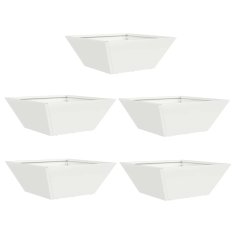 Vidaxl Vrtnarski krožnik 5 pcs Bela 40 x 40 x 15 cm Jeklo
