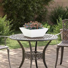 Vidaxl Vrtnarski krožnik 5 pcs Bela 40 x 40 x 15 cm Jeklo