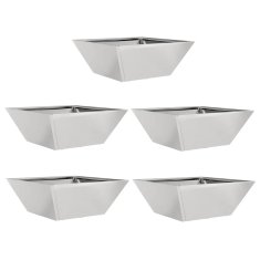Vidaxl Vrtnarski krožnik 5 pcs srebrna 40 x 40 x 15 cm Nerjaveče jeklo