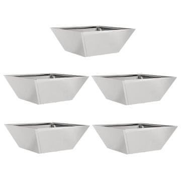 Vidaxl Vrtnarski krožnik 5 pcs srebrna 40 x 40 x 15 cm Nerjaveče jeklo