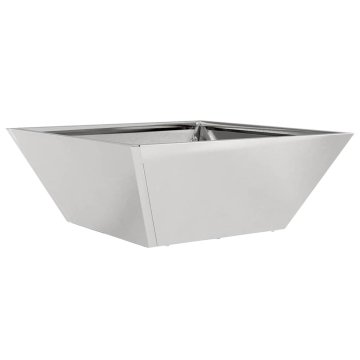 Vidaxl Vrtnarski krožnik srebrna 40 x 40 x 15 cm Nerjaveče jeklo