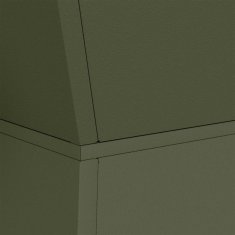 Vidaxl Vrtni steber za rože z olivno zeleni posodo 35x35x73 cm iz jekla.