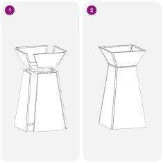 Vidaxl Vrtni steber za rastline s posodo črna 35x35x73 cm jeklo