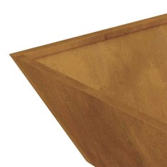 Vidaxl Vrtnarski krožnik Rjav 50 x 50 x 15 cm Odporno jeklo