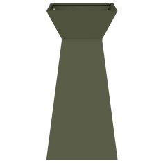 Vidaxl Vrtni steber za rože z olivno zeleni posodo 35x35x73 cm iz jekla.