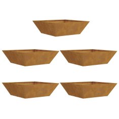 Vidaxl Vrtnarski krožnik 5 pcs Rjav 50 x 50 x 15 cm