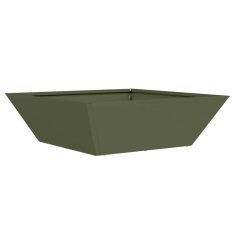 Vidaxl Vrtnarski krožnik Olivno zelena 50 x 50 x 15 cm Jeklo
