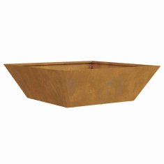 Vidaxl Vrtnarski krožnik Rjav 50 x 50 x 15 cm Odporno jeklo
