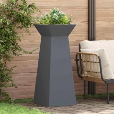 Vidaxl Vrtni Stebrični Lonci 2 kosa z Antracitno Posodo 40x40x100 cm iz Jekla