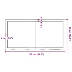 Vidaxl Kopalniški pult svetlo rjav 120x60x(2-6) cm obdelan trden les