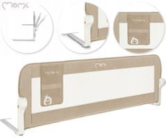 MoMi Lexi Plus otroška ograja za posteljo, varovalna, 180°, tkanina, 148x43x36cm, bež