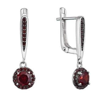 Evolution Group Očarljivi viseči uhani s pravimi granati 11494.3