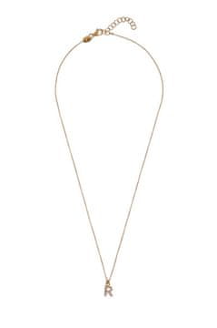 Pozlačena ogrlica s Swarovski biseri "R" AL4258.01.918